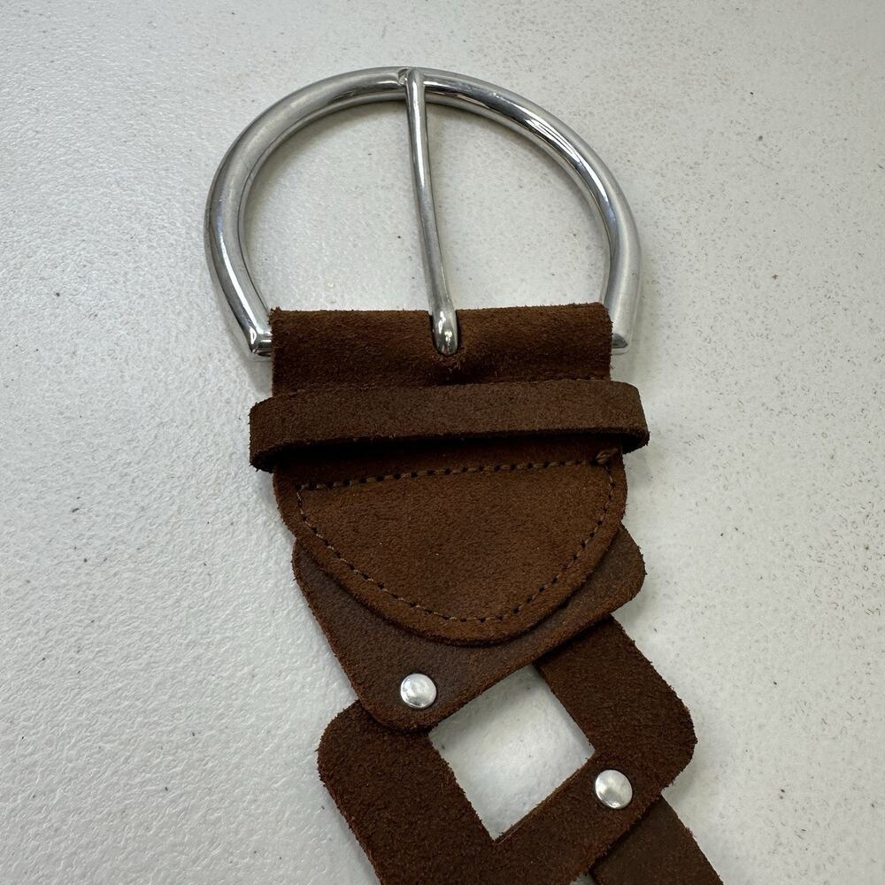 Rustic Leather Riveted Rectangle Open Square Patt… - image 6